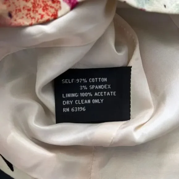 Maggie Boutique Colorful Abstract Crop Jacket Blazer 3/4 Sleeve Size 6P EUC - Picture 7 of 7